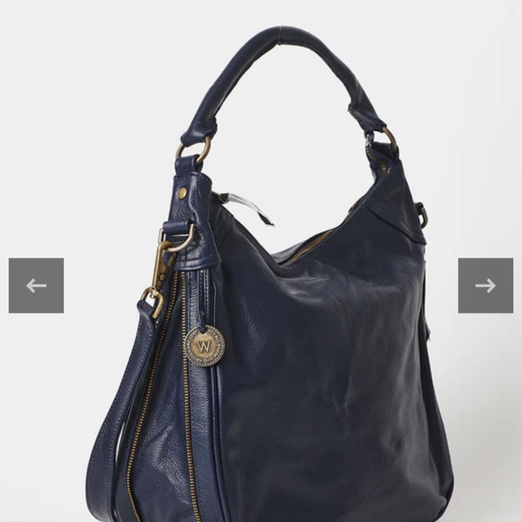 The Wanderers Travel Co "Santorini" Navy Leather NWT Xbody (from Australia) - Picture 4 of 17